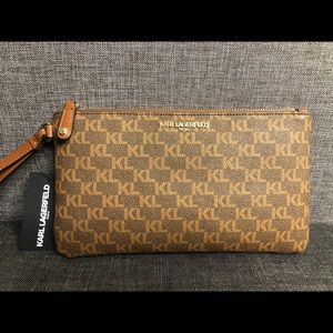 BNWT Karl Lagerfeld Large Monogram Wristlet